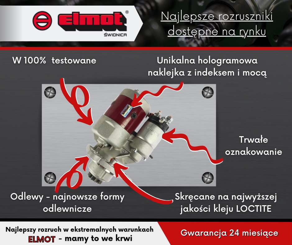 Rozrusznik z reduktorem Fendt Renault typu Magneton 9142801 ELMOT