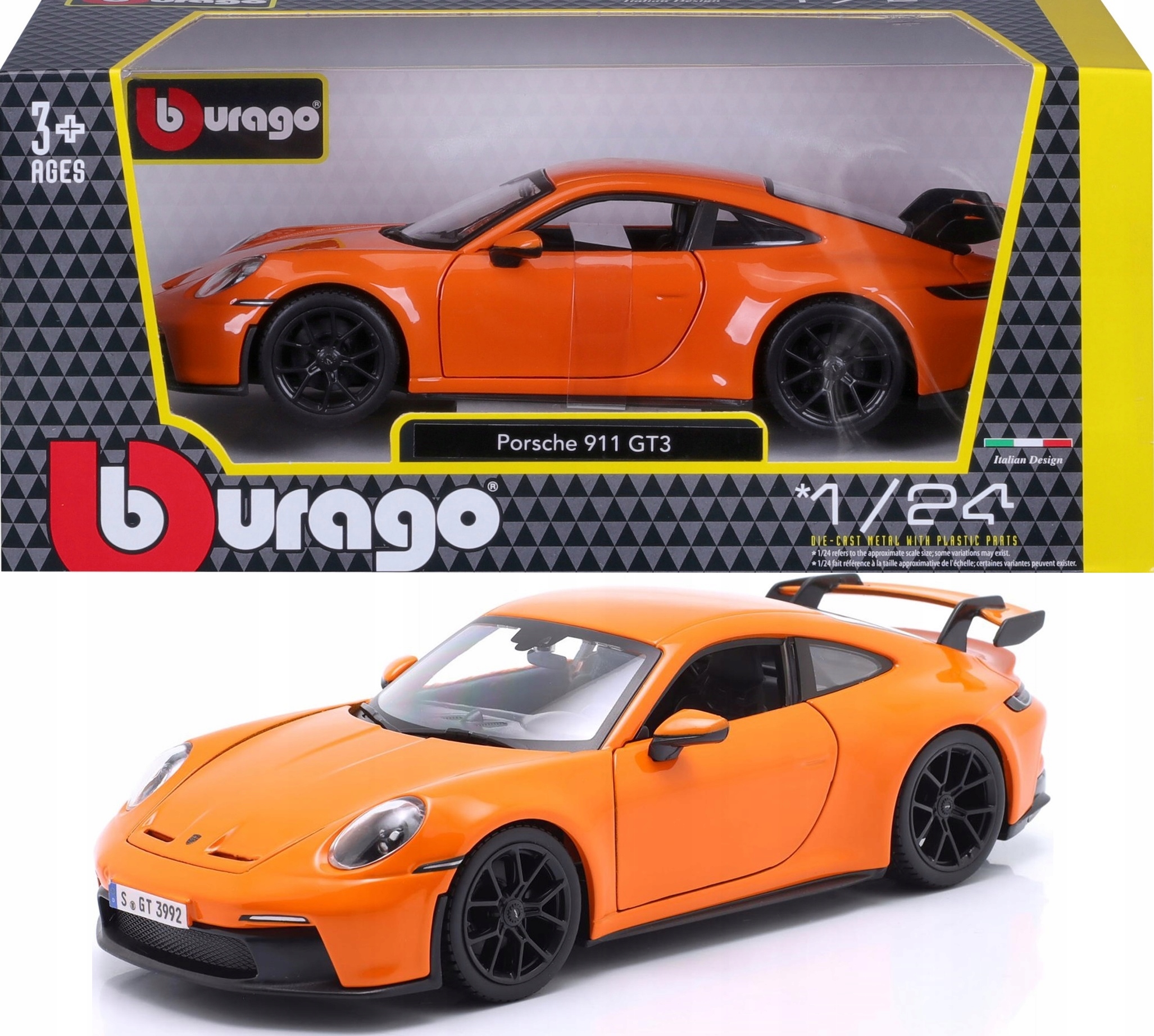 Porsche 911 GT3 1:24 oranžová Bburago 21104