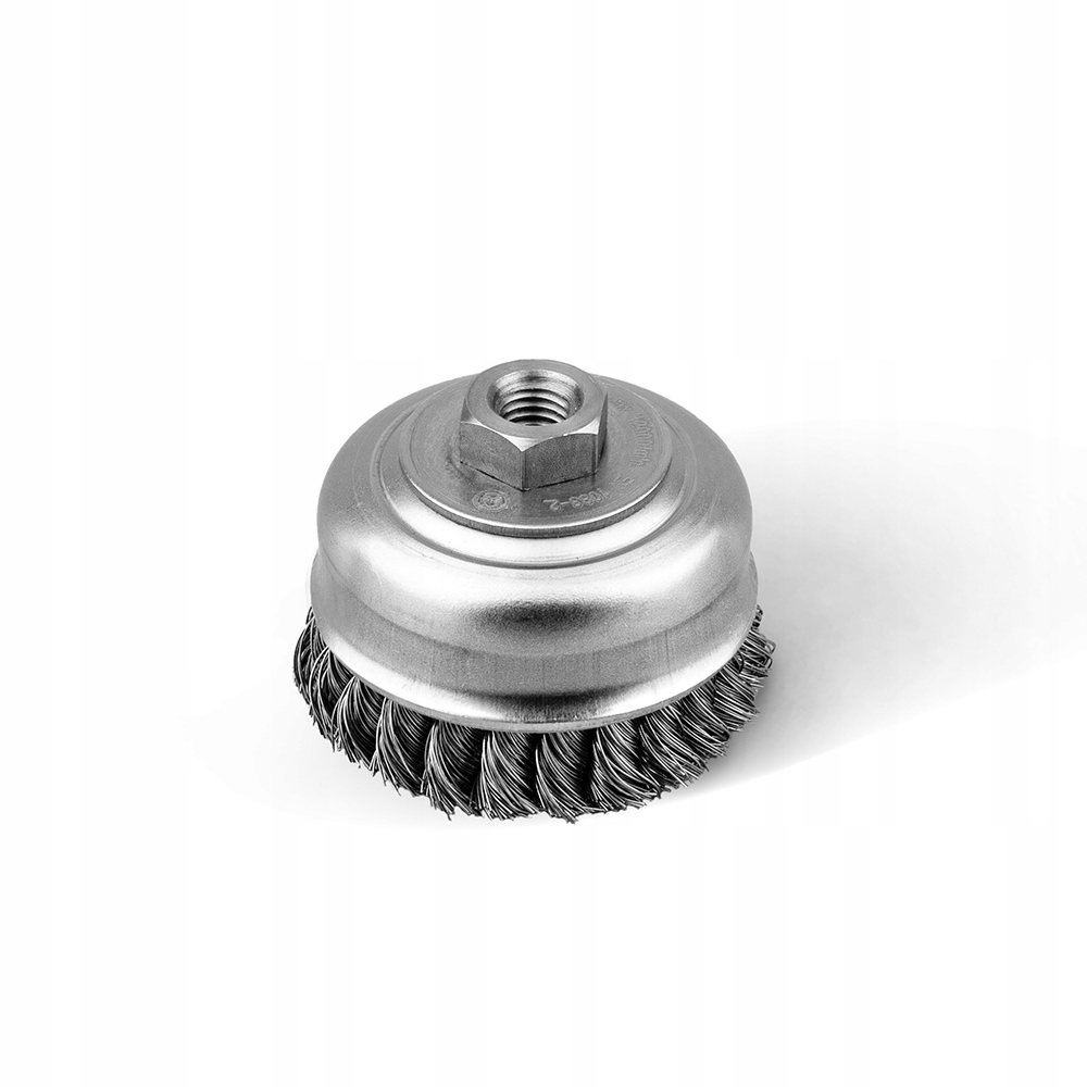 SZCZOTKA DOCZOŁOWA 80mm M14 SPLATANA DRUT STAL