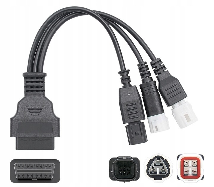 Kabel Diagnostyczny Adapter 3w1 Yamaha 3pin 4pin Honda 6pin OBD2 16pin