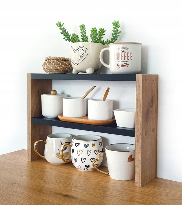 

Półka kuchenna stojąca Dąb craft czarny 44cm 05
