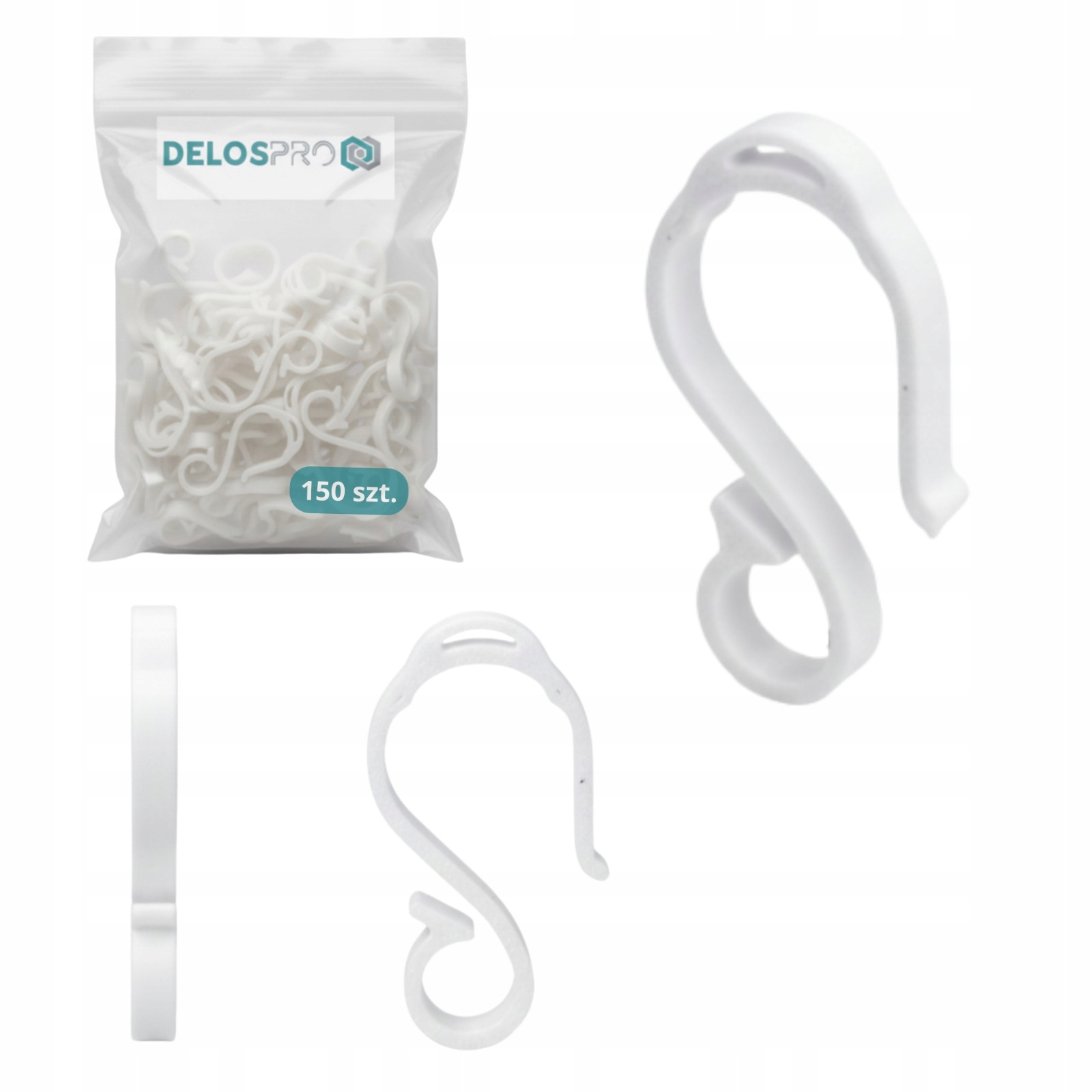 Háčky na okapové lampičky pro girlandy, dekorace bílé 150 ks V2