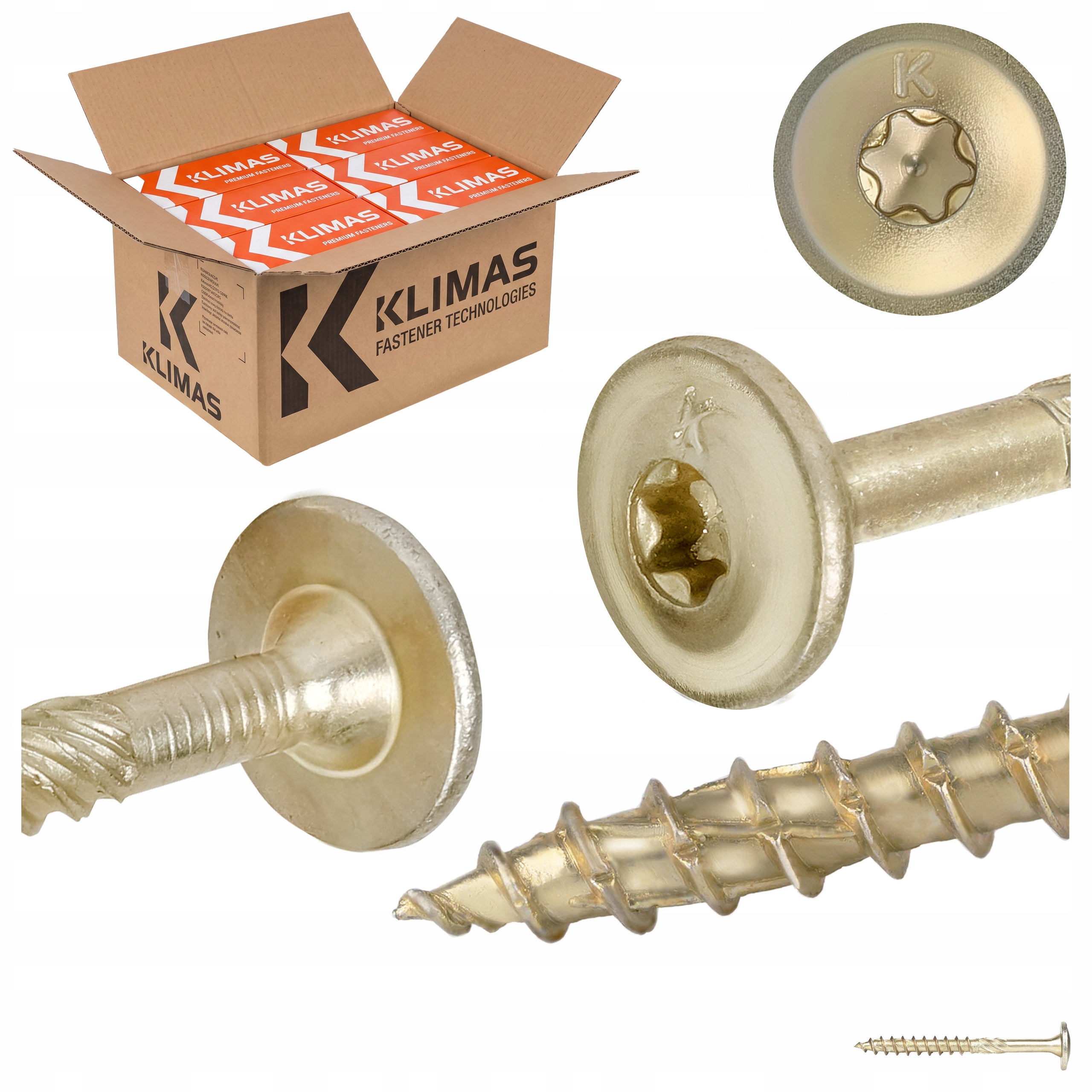 Tesárske skrutky Torx 5x50 mm 3000 ks tanierové na drevo Klimas Wkcp
