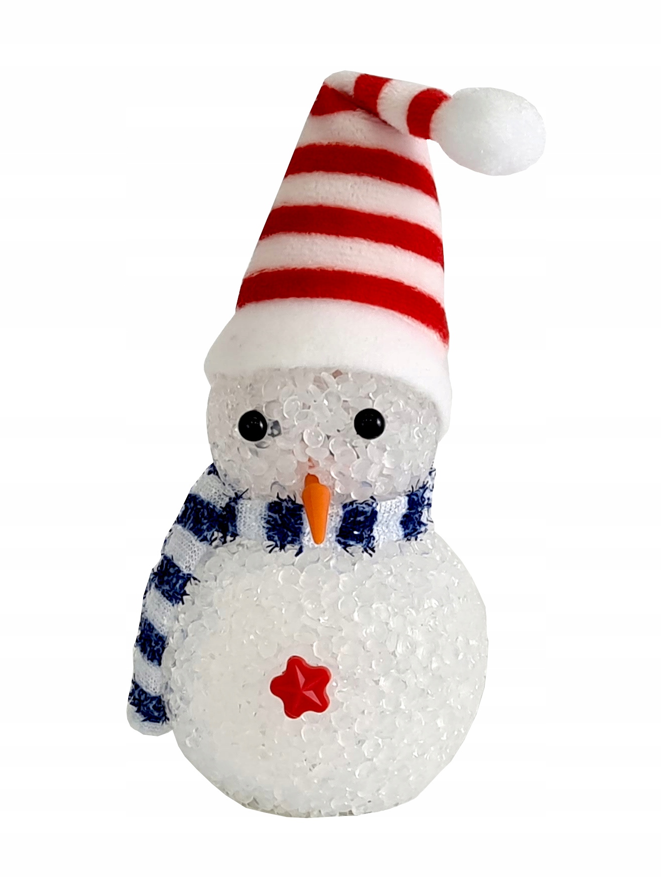 OŚWIETLENIE ŚWIĄTECZNE BAŁWANEK LED czapka biało c