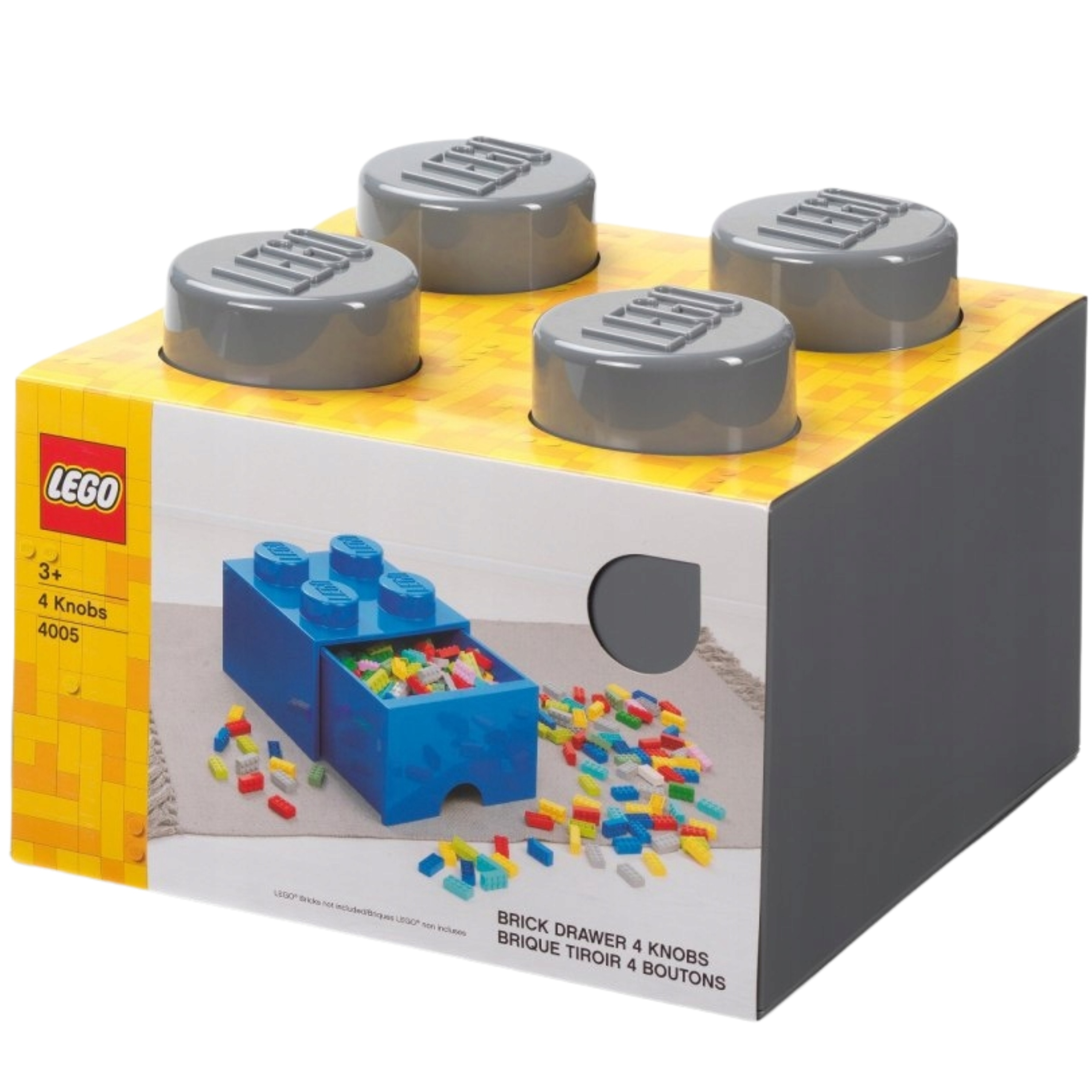 Lego plastová nádoba Šuplík Tvar kostky Lego šedá 25x25x18 cm