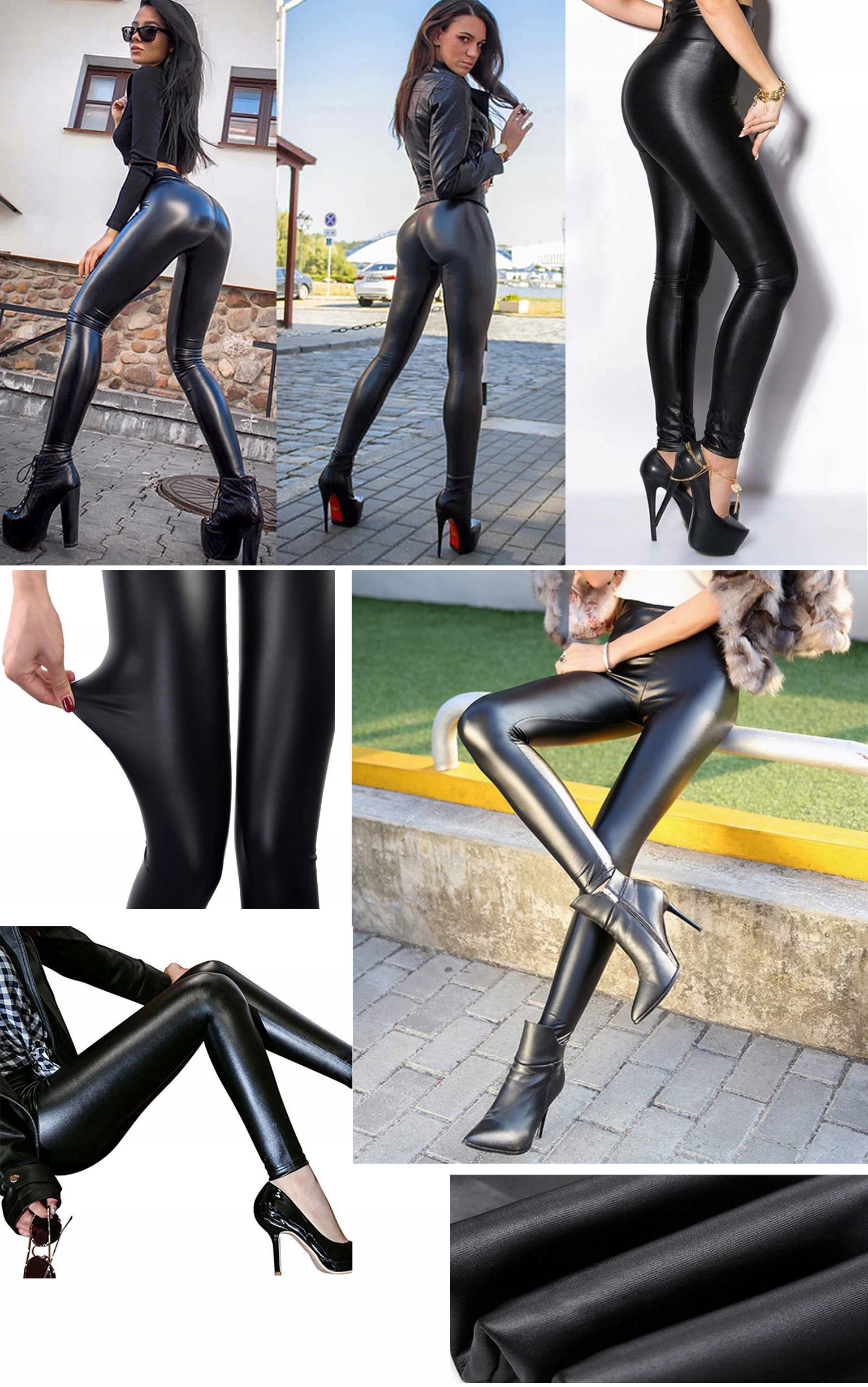 LEGINSY SKÓRA RURKI LATEX GETRY SPODNIE LATEKS 2XL Materiał dominujący poliester