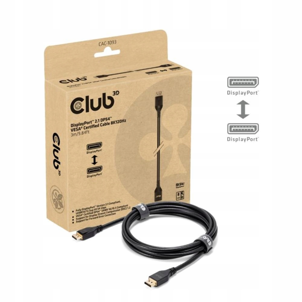 Club3D Kabel DisplayPort 2.1 na DisplayPort 2.1, Vesa DP54, 4K240Hz/…