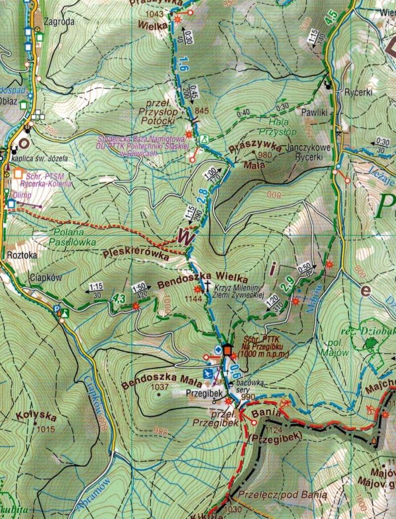 BESKID ŚLĄSKI ŻYWIECKI MAŁY MAPA LAMINOWANA x 3 ZESTAW COMPASS Numer wydania 1