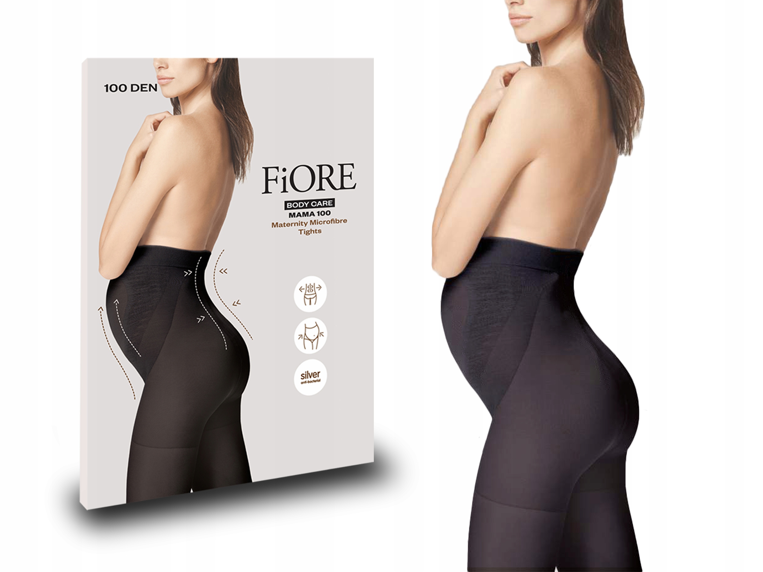 

Fiore rajstopy ciążowe Mama, 100 den, grafit, 4-L