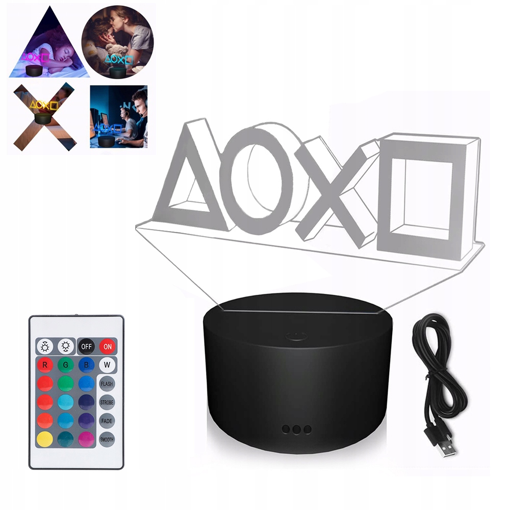 

Playstation Icon Light Lampka Nocna 3D Led Z Pilot