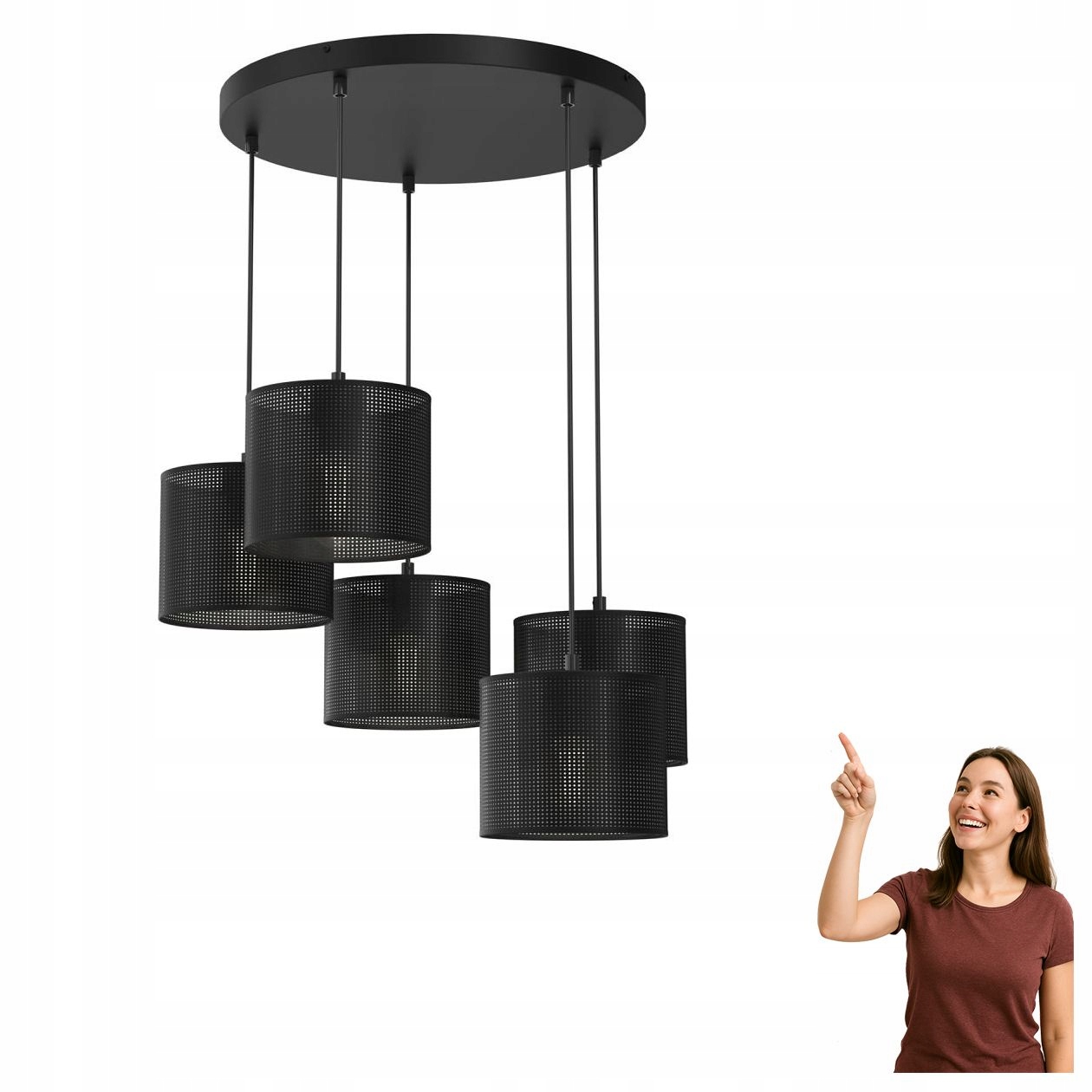 Pětibodová závěsná lampa na kruhu Loft Shade 5241 Luminex