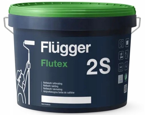 Flügger Flutex 2S antyrefleksyjna farba do sufitów Biała Matowa 10 L