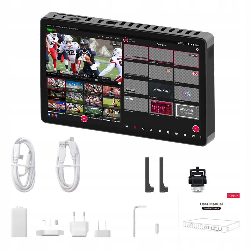 YoloLiv YoloBox Multifunkční zařízení pro živé streamování a přepínání mezi více kamerami 4K