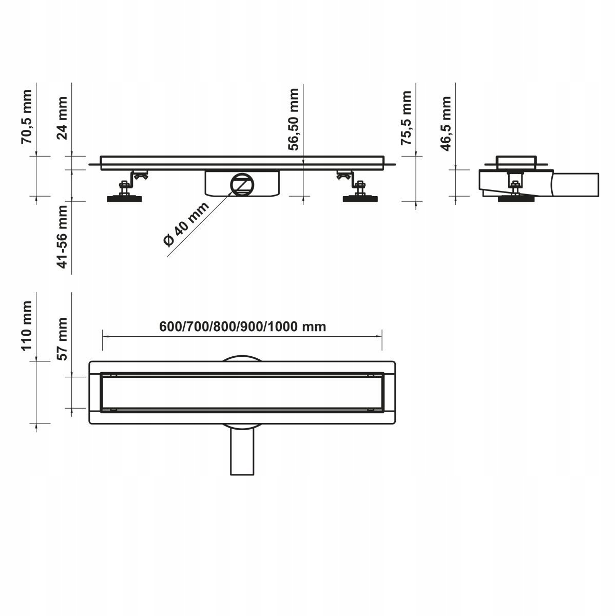 ODPŁYW LINIOWY 80 CM RUSZT ODWRACALNY HAGSER IRIS Stan opakowania oryginalne