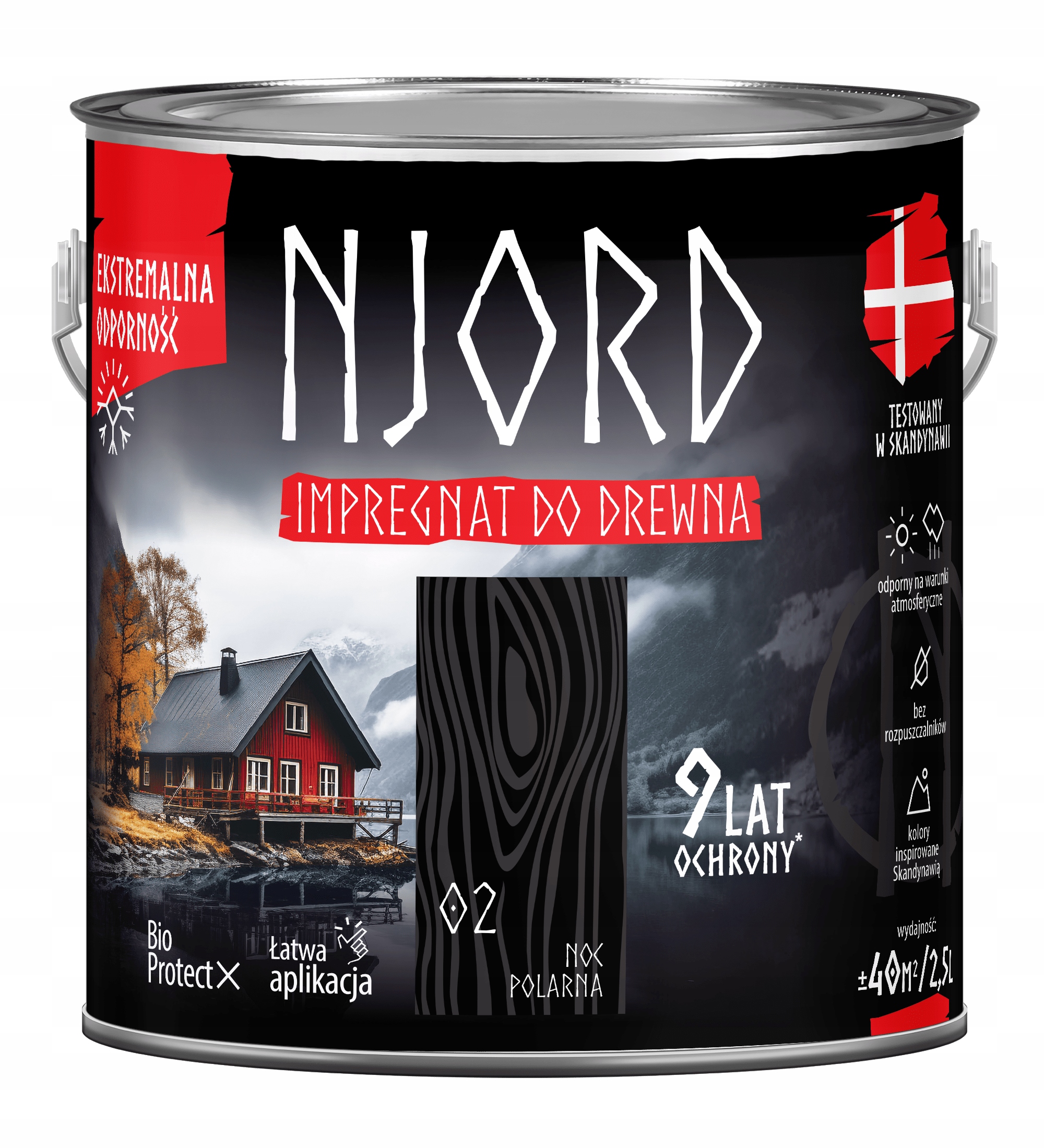 Njord Impregnat Ochronno-dekoracyjny Do Drewna 2,5L Noc Polarna