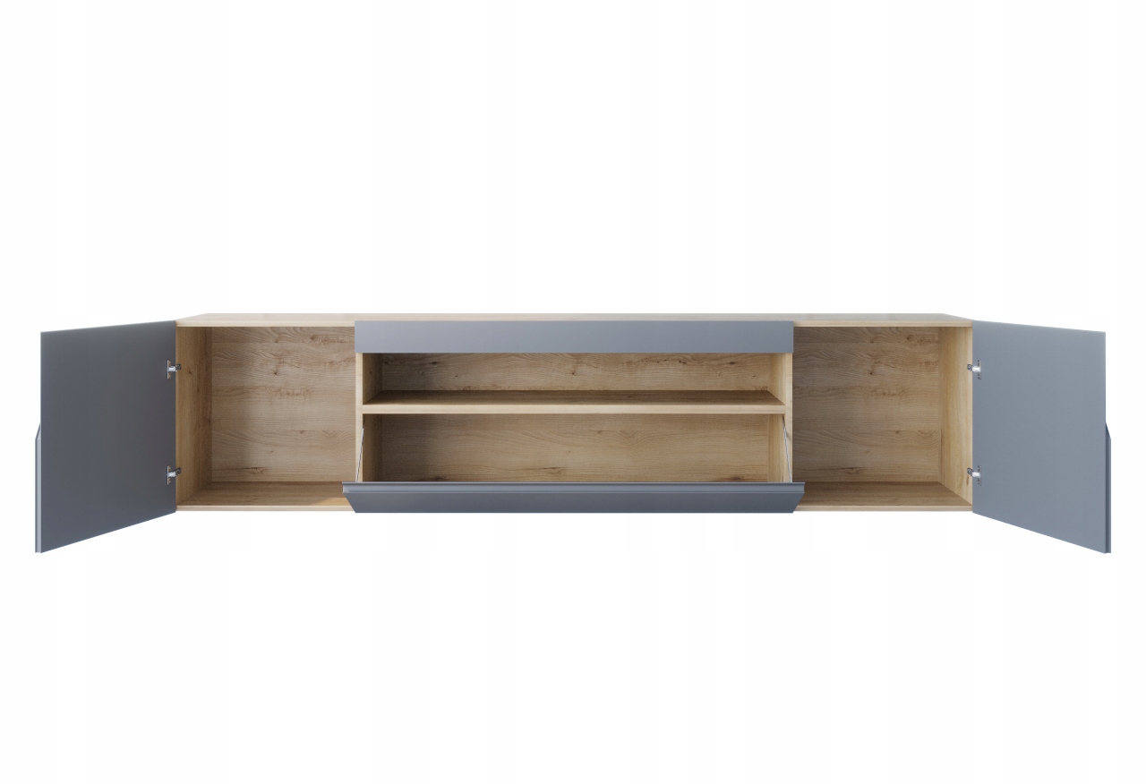 Szafka komoda RTV DONE 200 Biały / Czarny Kolekcja Done