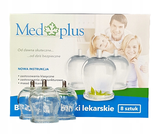 

Bańki bezogniowe szklane Med plus 8 szt.