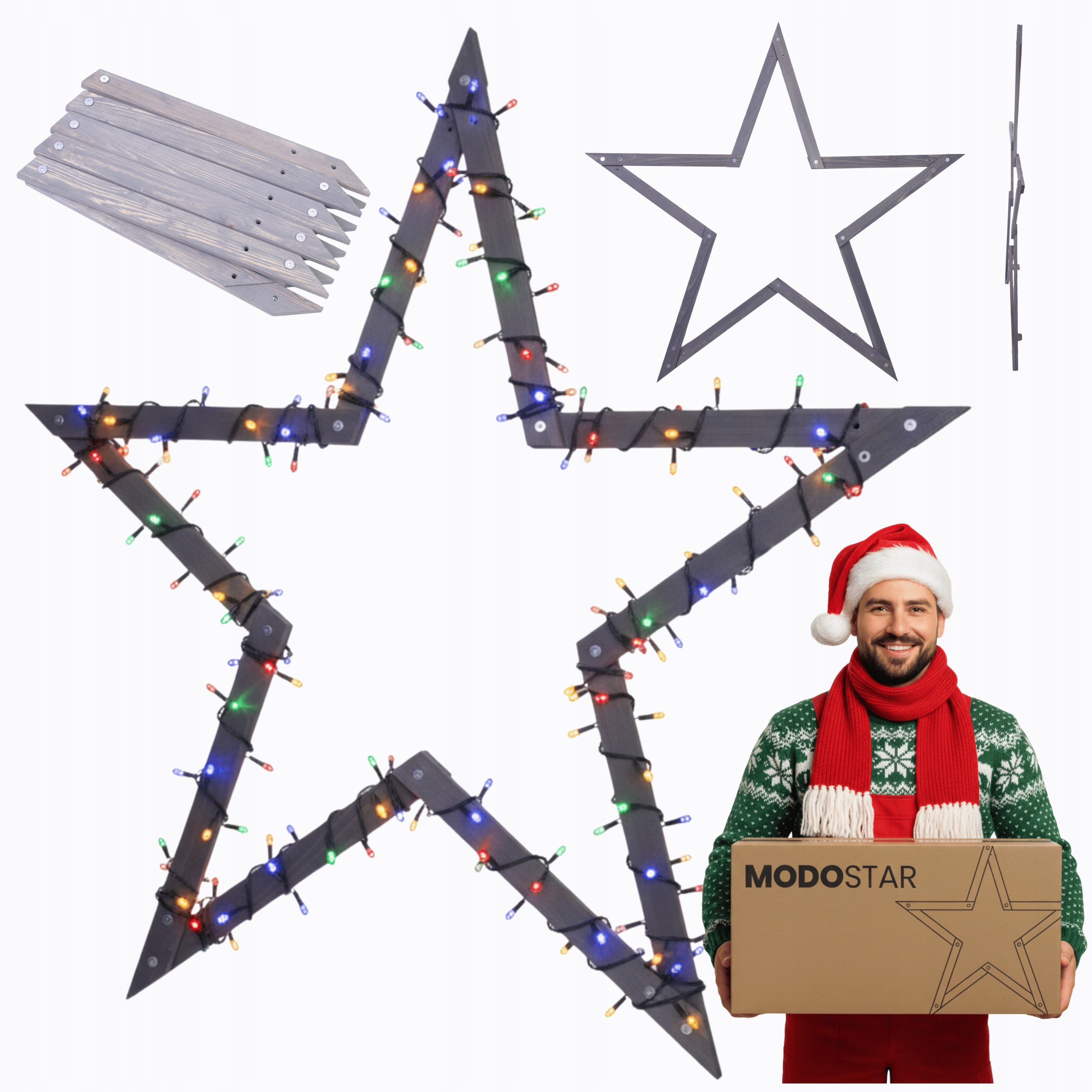 Vánoční závěsná hvězda jako z kozlíků ModoStar 139 Cm Impregnat eco