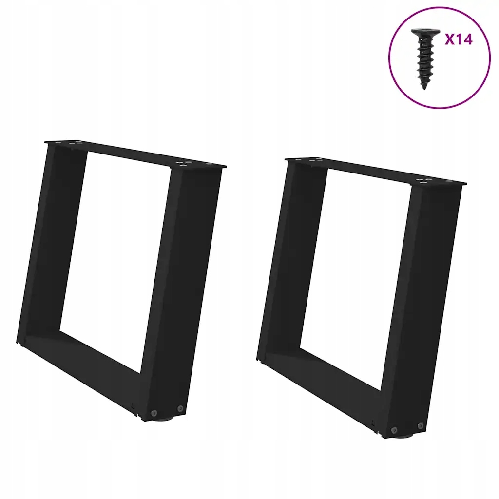 Nohy konferenčního stolku ve tvaru U 2 ks černé 70x(42-43) cm Černý 4012772