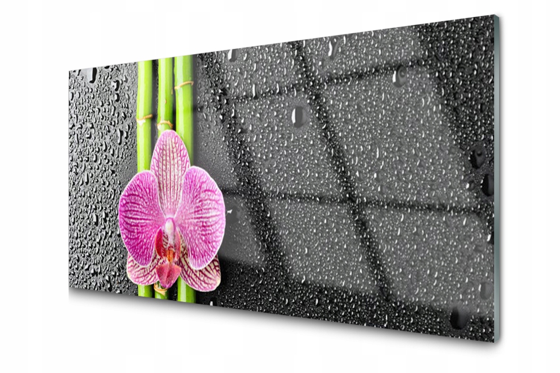 

Panel szklany Płytka Bambus Kwiat 140x70 + Klej