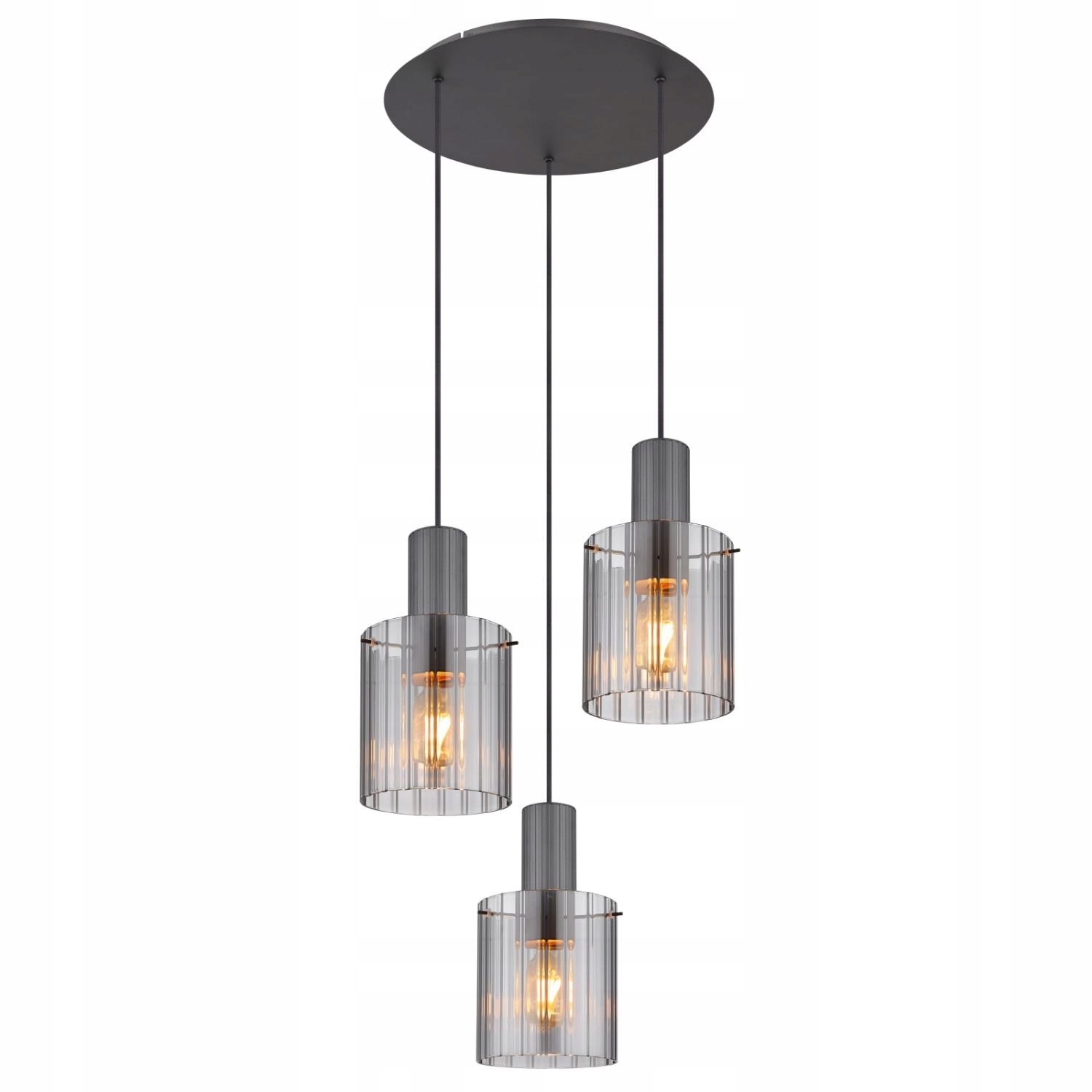 Závesná lampa s ryhovanými tienidlami Tulivar 15904-3HR Globo