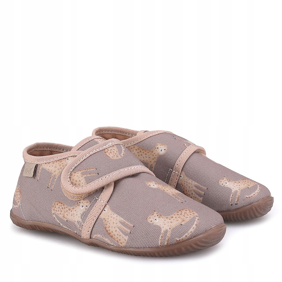 Emel Kapcie Barefoot dla dzieci beżowe w gepardy Ek 5000B-16 r.25