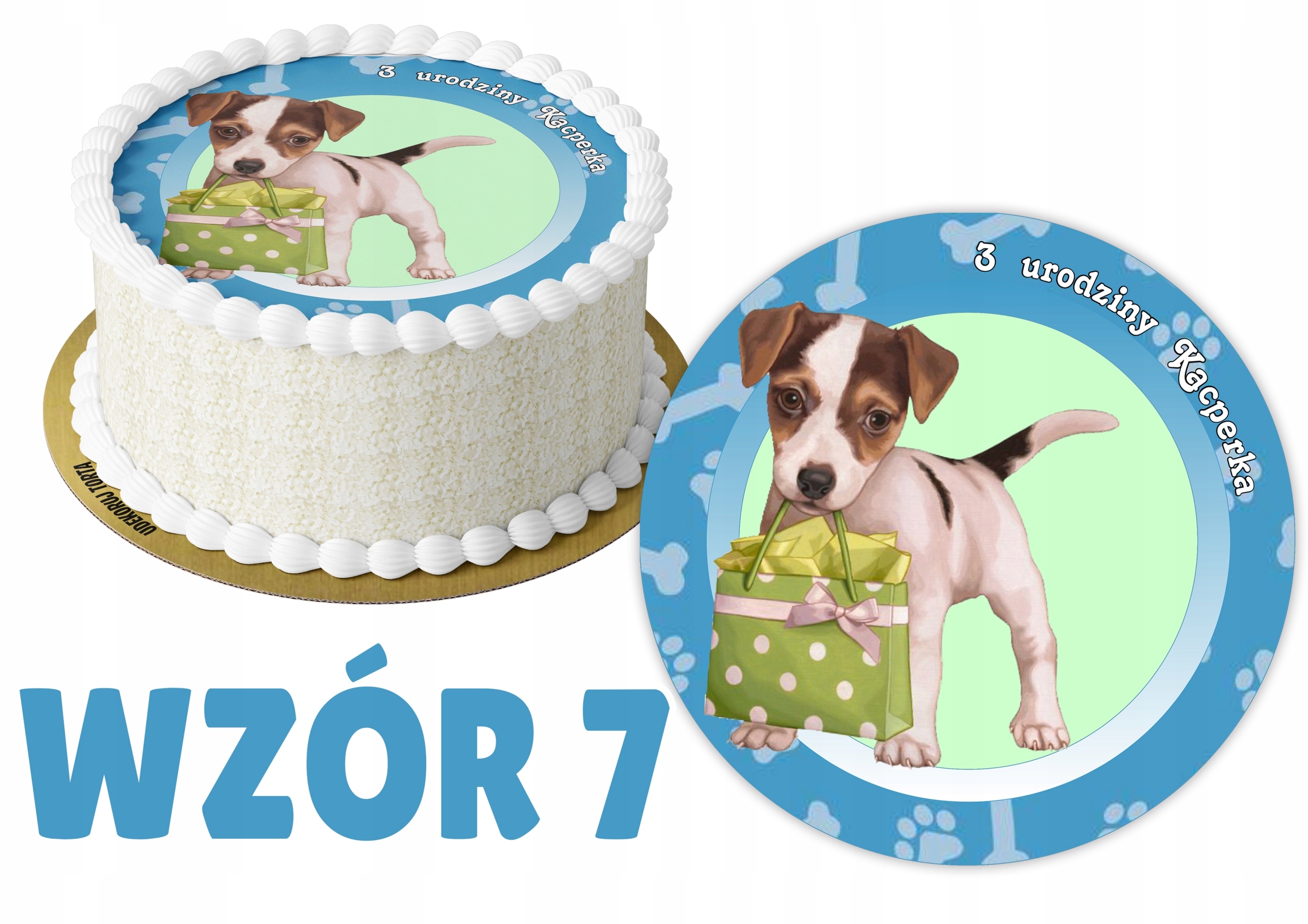 Opłatek z nadrukiem Pieski + IMIĘ Motyw bajkowy