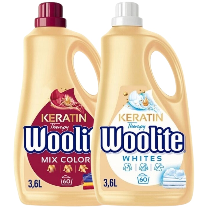 Levně Woolite Tekutý prací prostředek na prádlo a barvu 2x3,6L 120pr