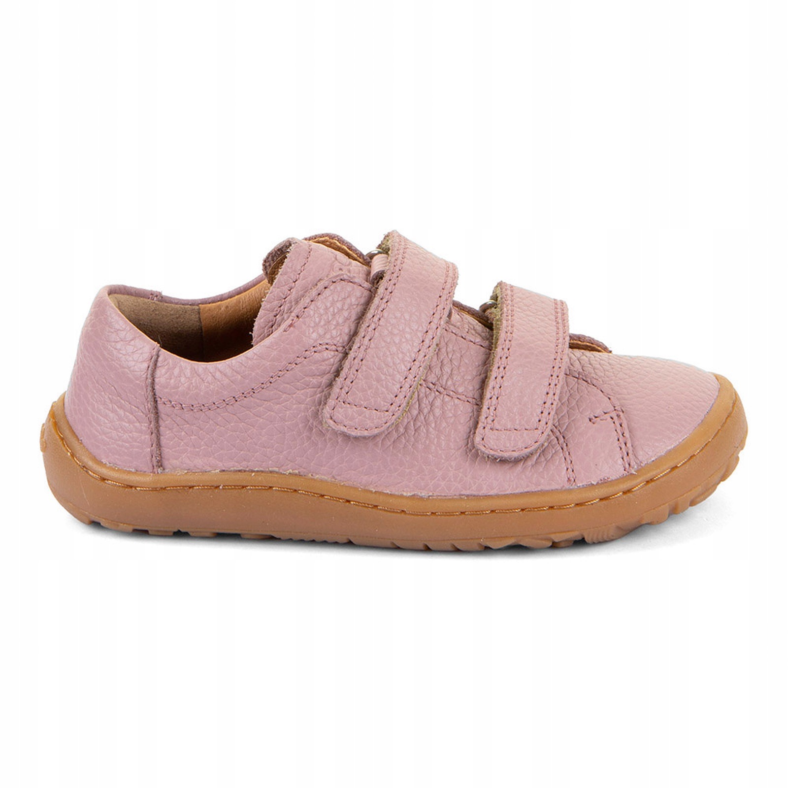 Buty barefoot skórzane dziecięce przejściowe na rzepy Froddo Baze Pink 27