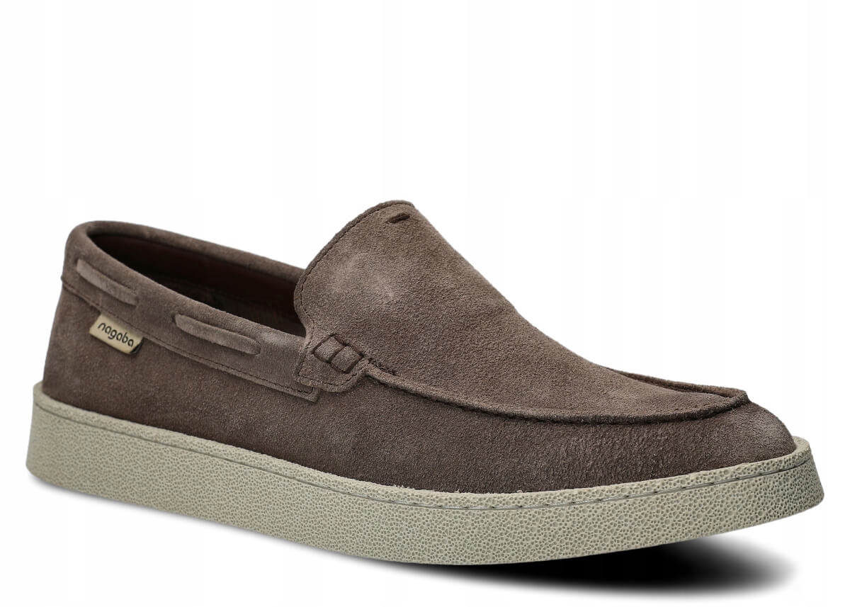 Pánský kožený mokasíny, polobotka, olivový velur Nagaba 2608 casual, zasouvací 44
