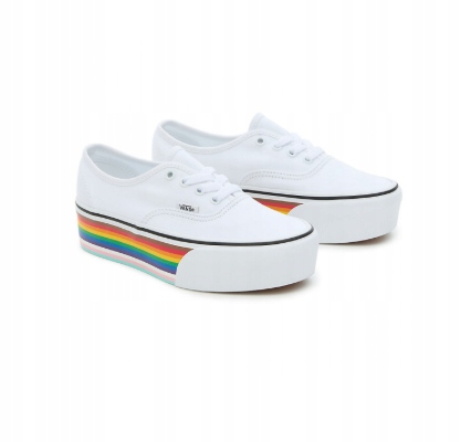 Vans Bílé Dámské Tenisky Na Platformě S Duhovou Podrážkou 45 3CD