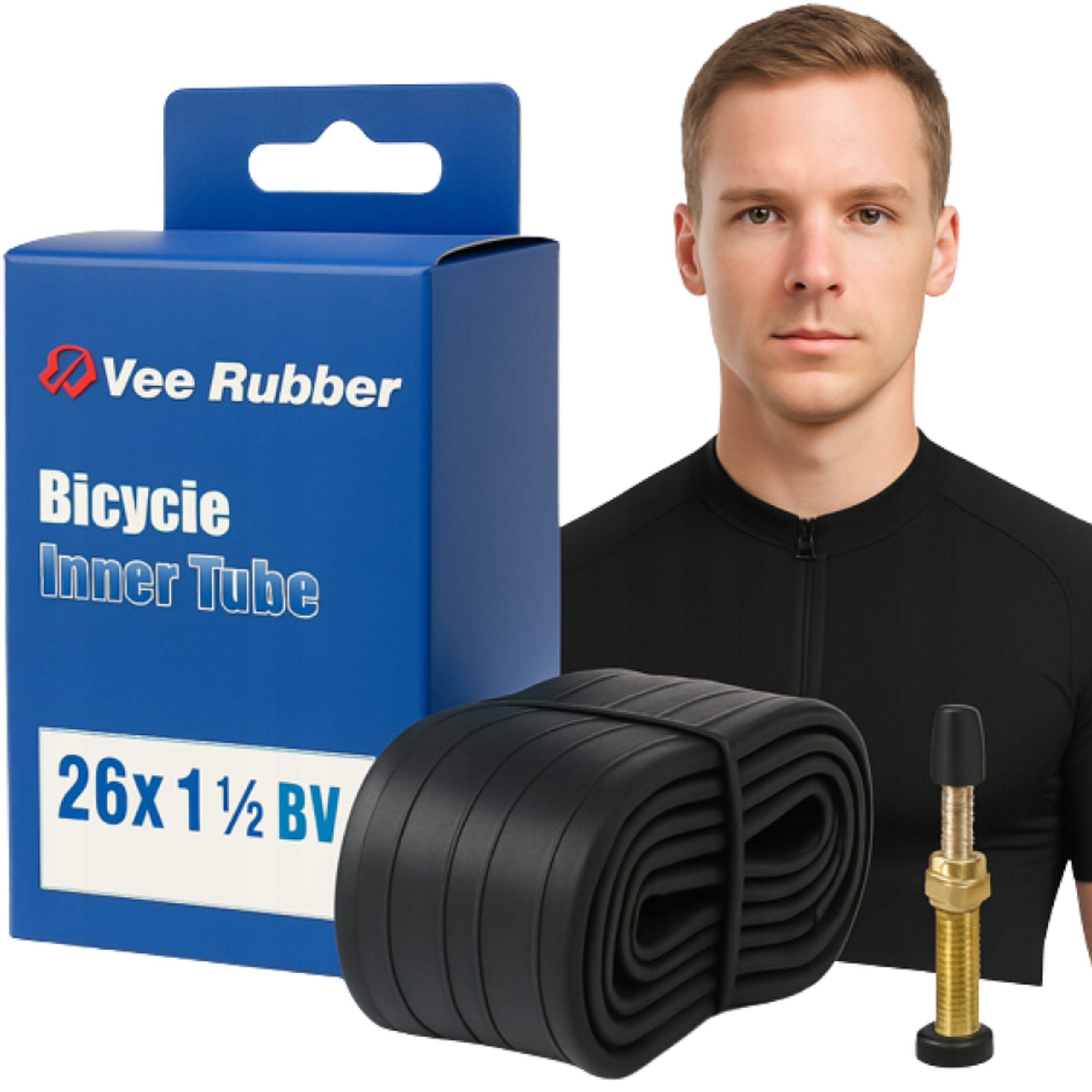 Dętka 26x1 1/2 Bv Vee Rubber 650x38B 38-584 dętka z wentylem rowerowym
