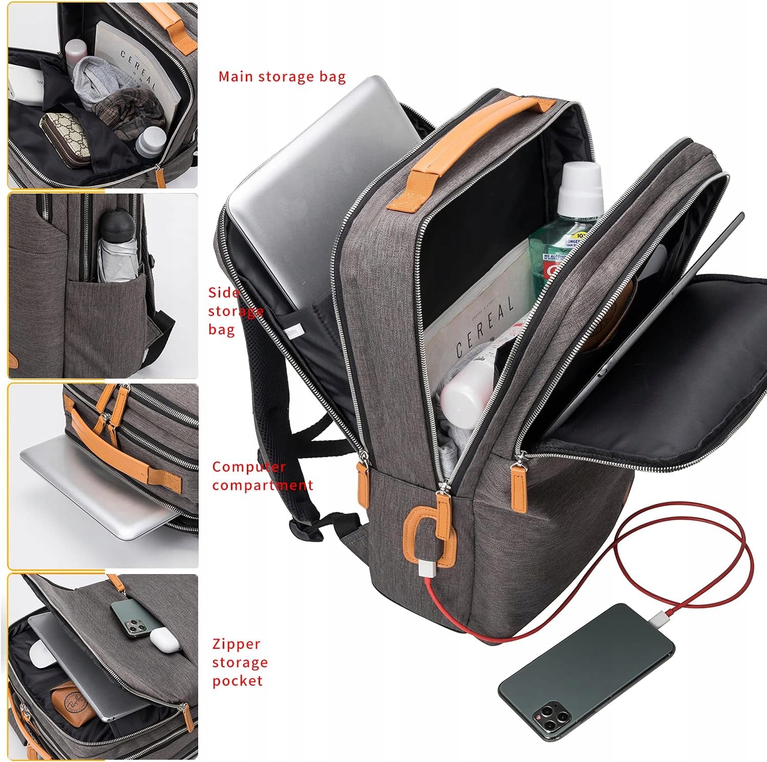 Plecak NOBLEMAN, plecak na laptopa szary plus EAN (GTIN) 745895551229