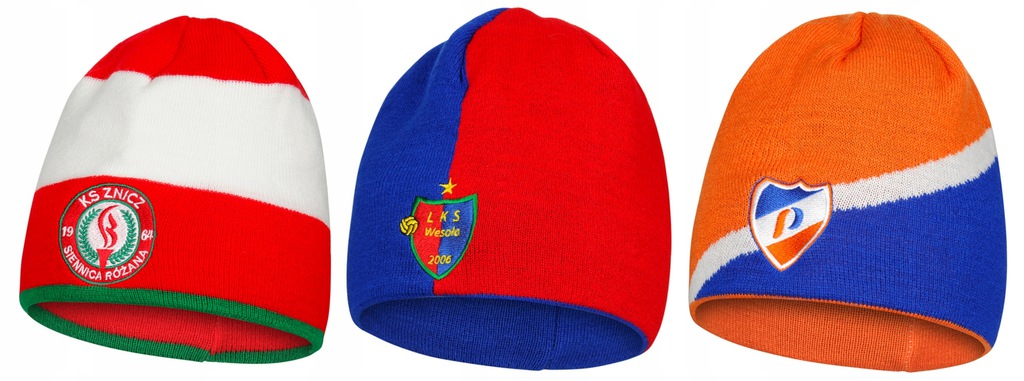 Czapki zimowe dziane z haftem! Własny wzór Projekt Marka inny