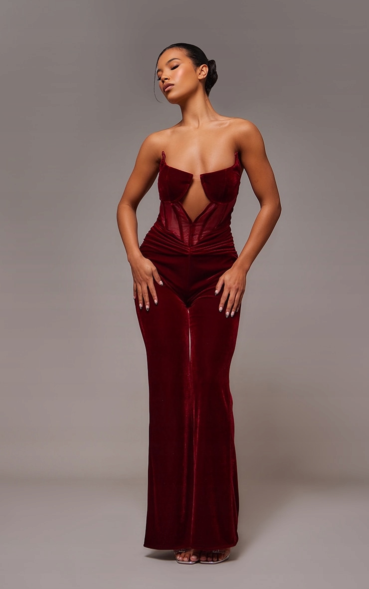Prettylittlething Dámský Vínový Overal 38 2GA
