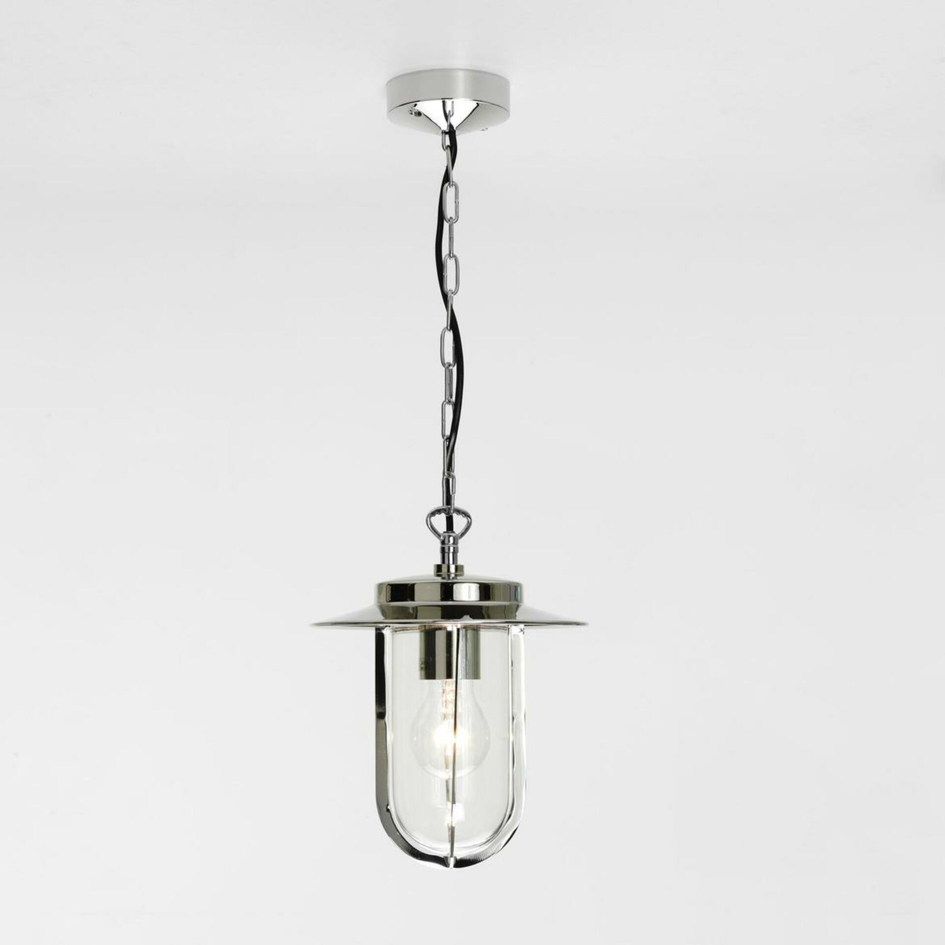 Astro Montparnasse Pendant závesné svietidlo E27 60W IP44 nikel/sklo