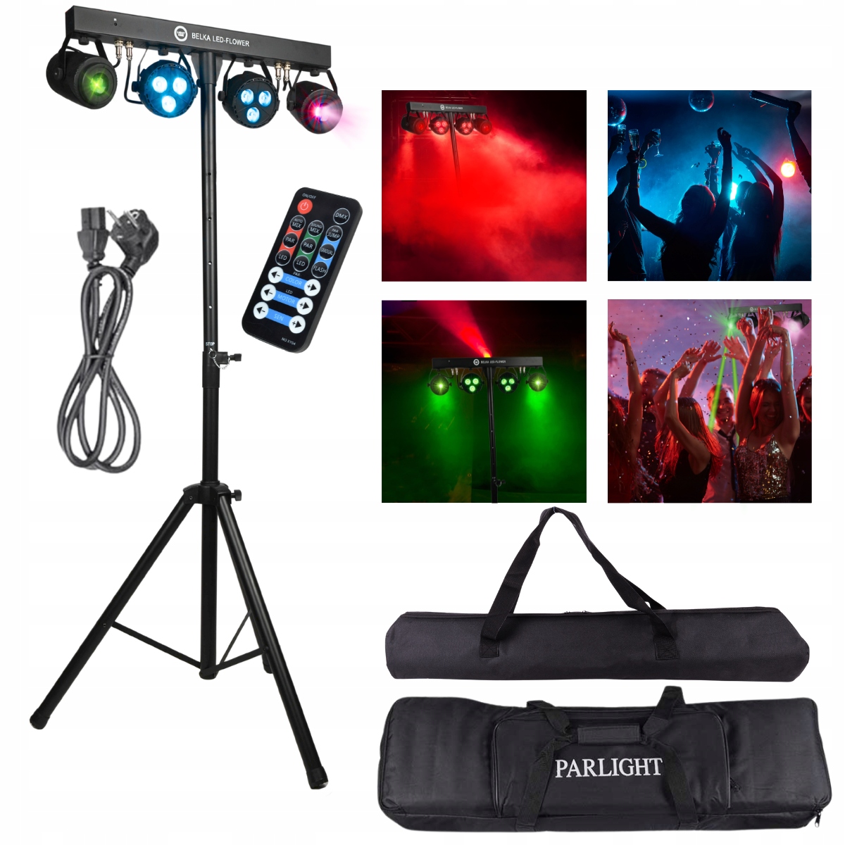 Sada Osvětlení 4X Led Reflektor Stativová Tyč Pouzdro Dálkové Ovládání