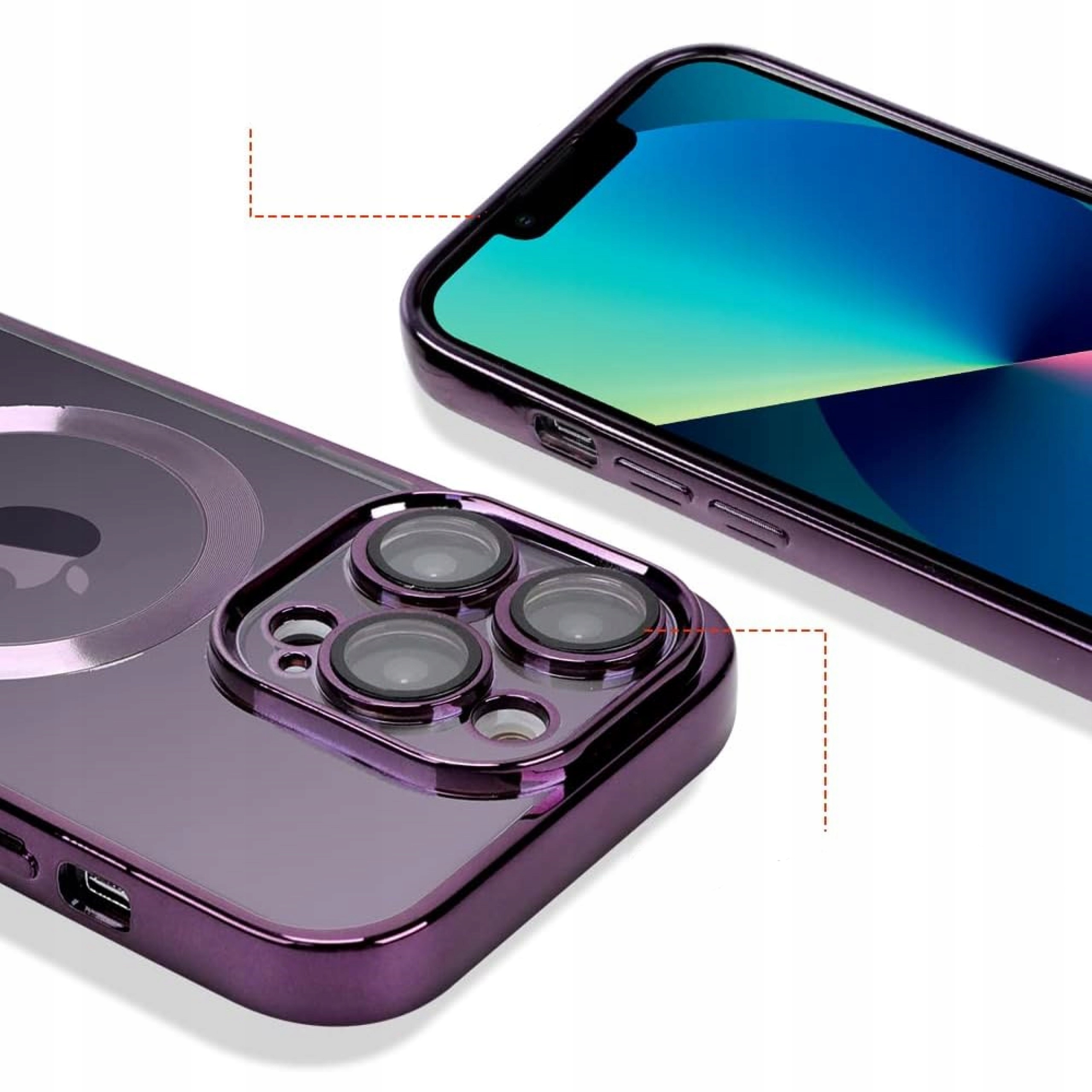 MAGNETYCZNE ŁADOWANIE ETUI OBUDOWA CASE DO IPHONE 14 PRO MAX FIOLETOWY Marka Bowi