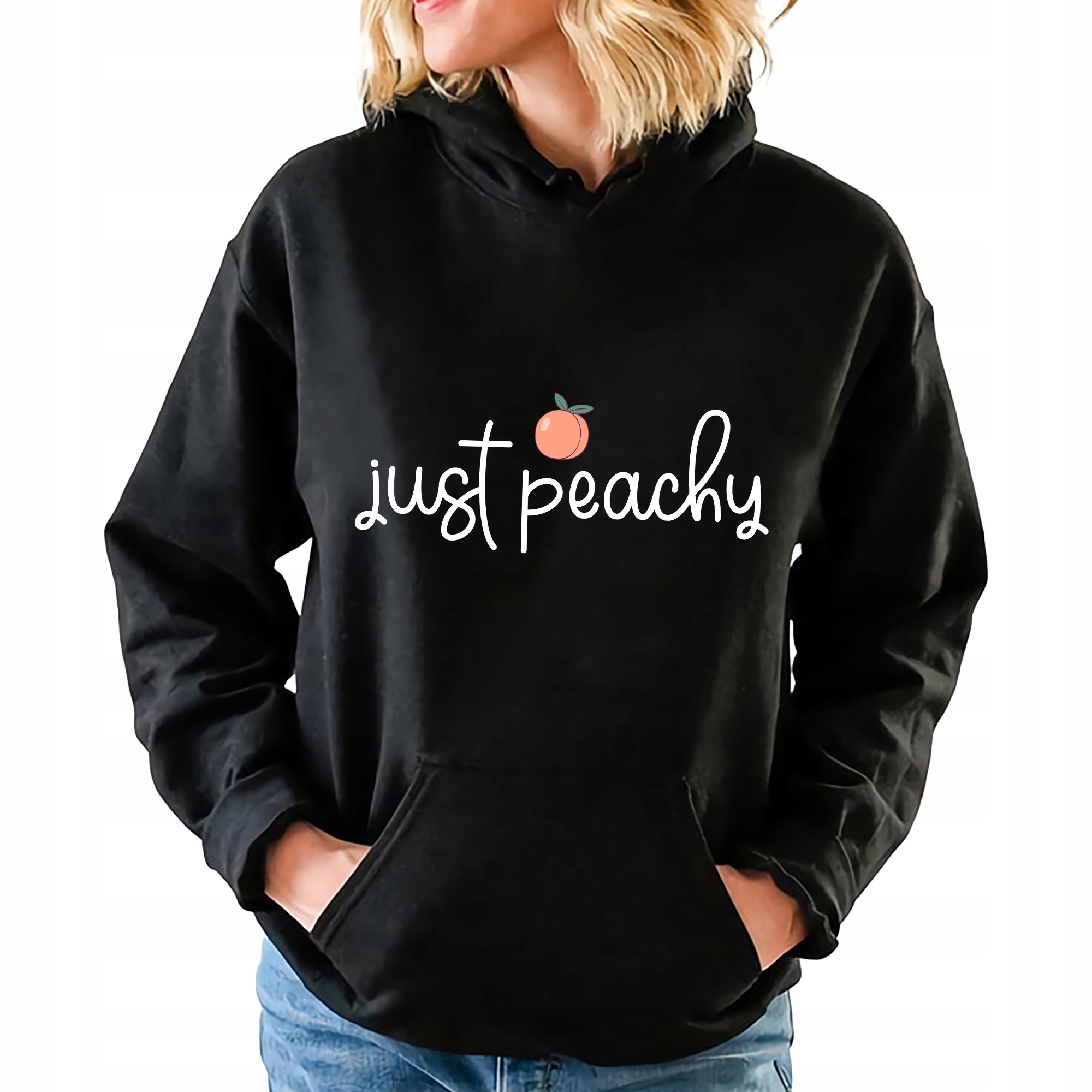 Mikina černá S Kapucí Just Peachy jako Dárek Vzory Vel M