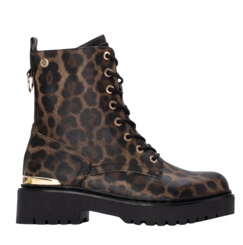 Xti Dámské Kotníkové Boty Vzor Panterka Zlaté Detaily Na Platformě 40 Let