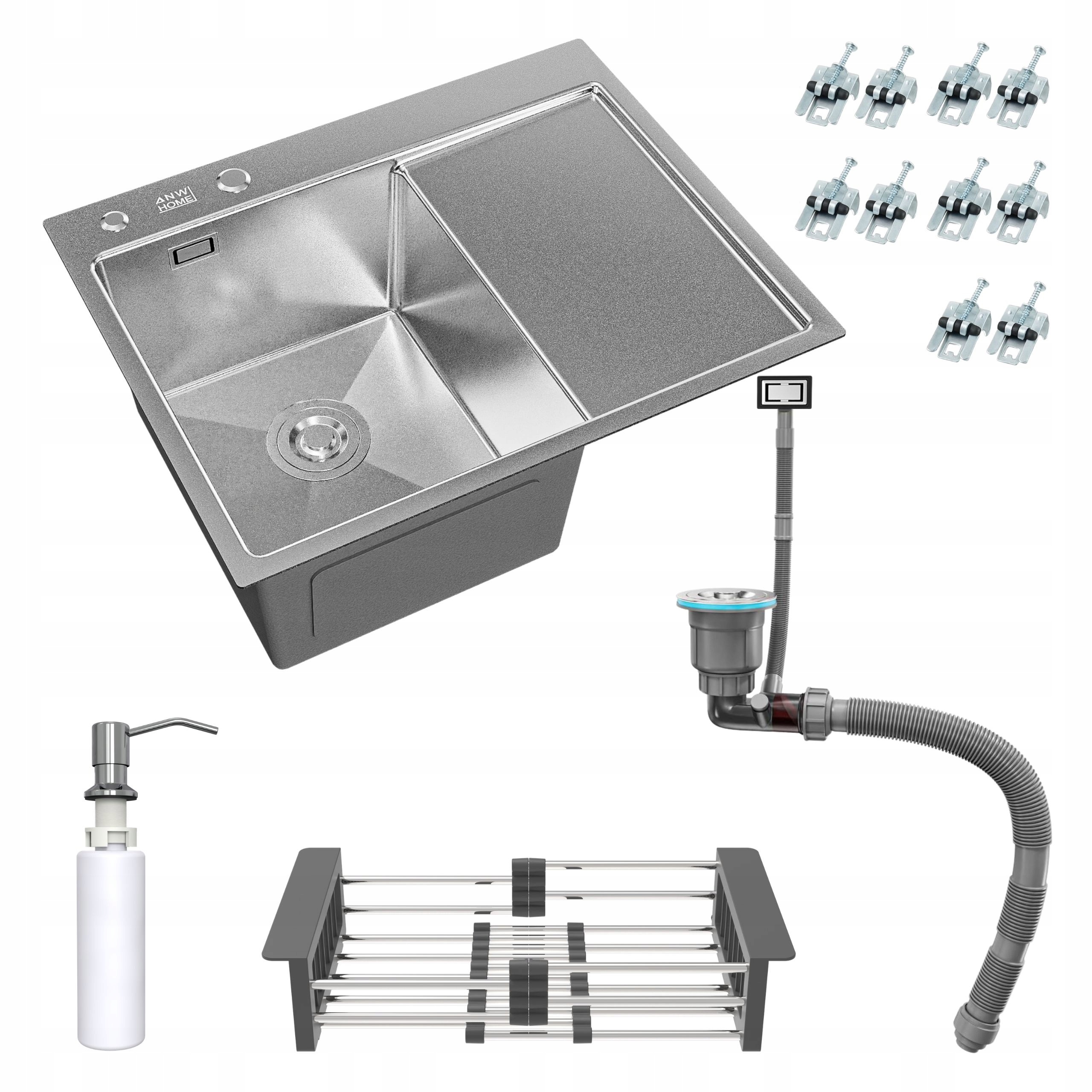 Oceľový Drez 63X50 CM Inox S Odkvapkávačom, Hĺbka 22 CM