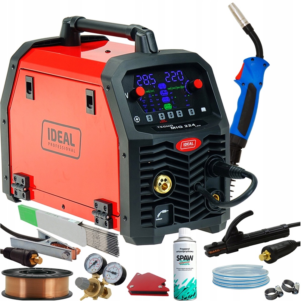 Spawarka inwertorowa Ideal Tecno Mig 224 Synergia 4x4 Migomat Mag Mma 230V