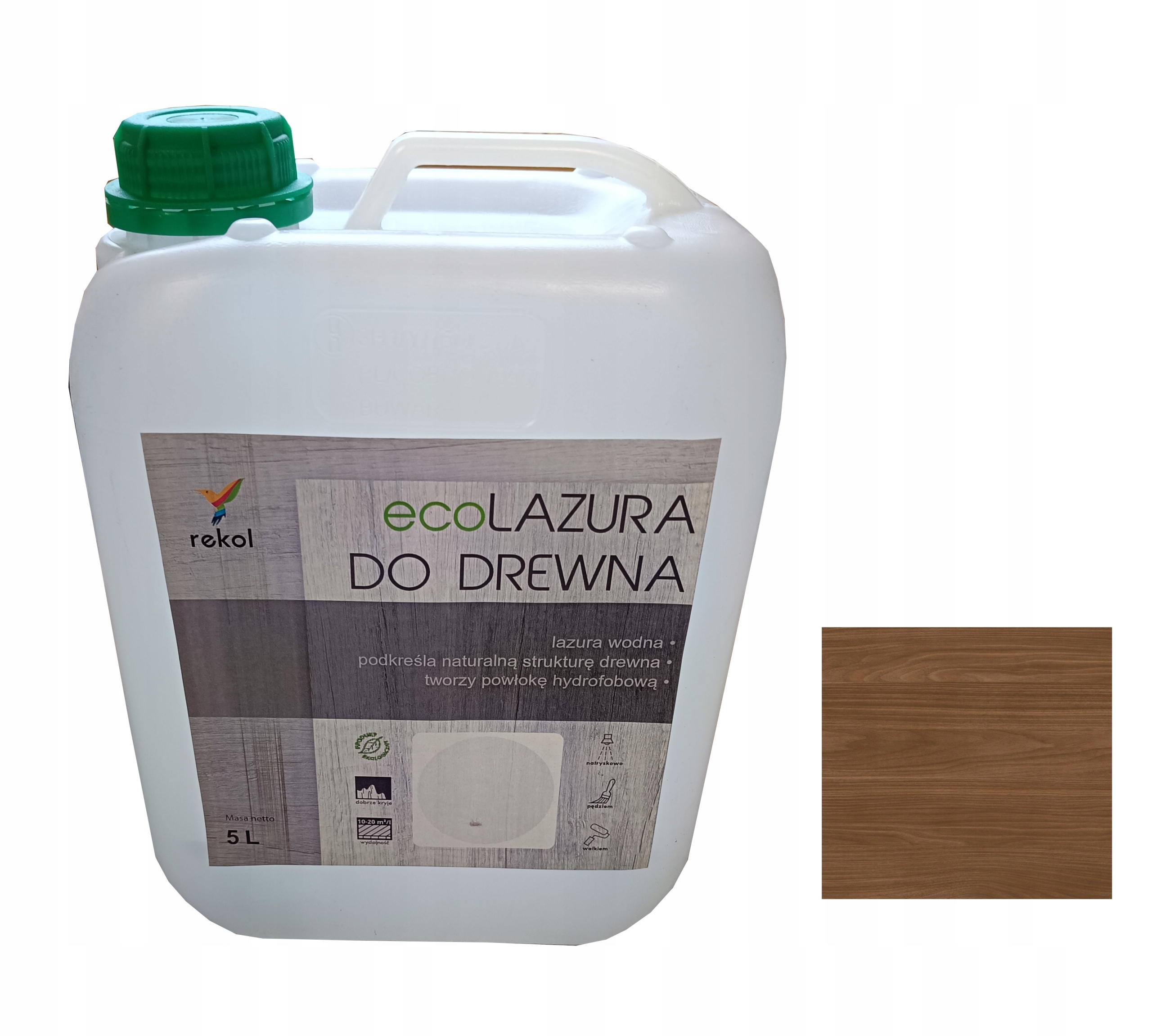 Rekol Ecolazura Na Fasádní Dřevo 5 L, Tmavý Ochranný Ořech