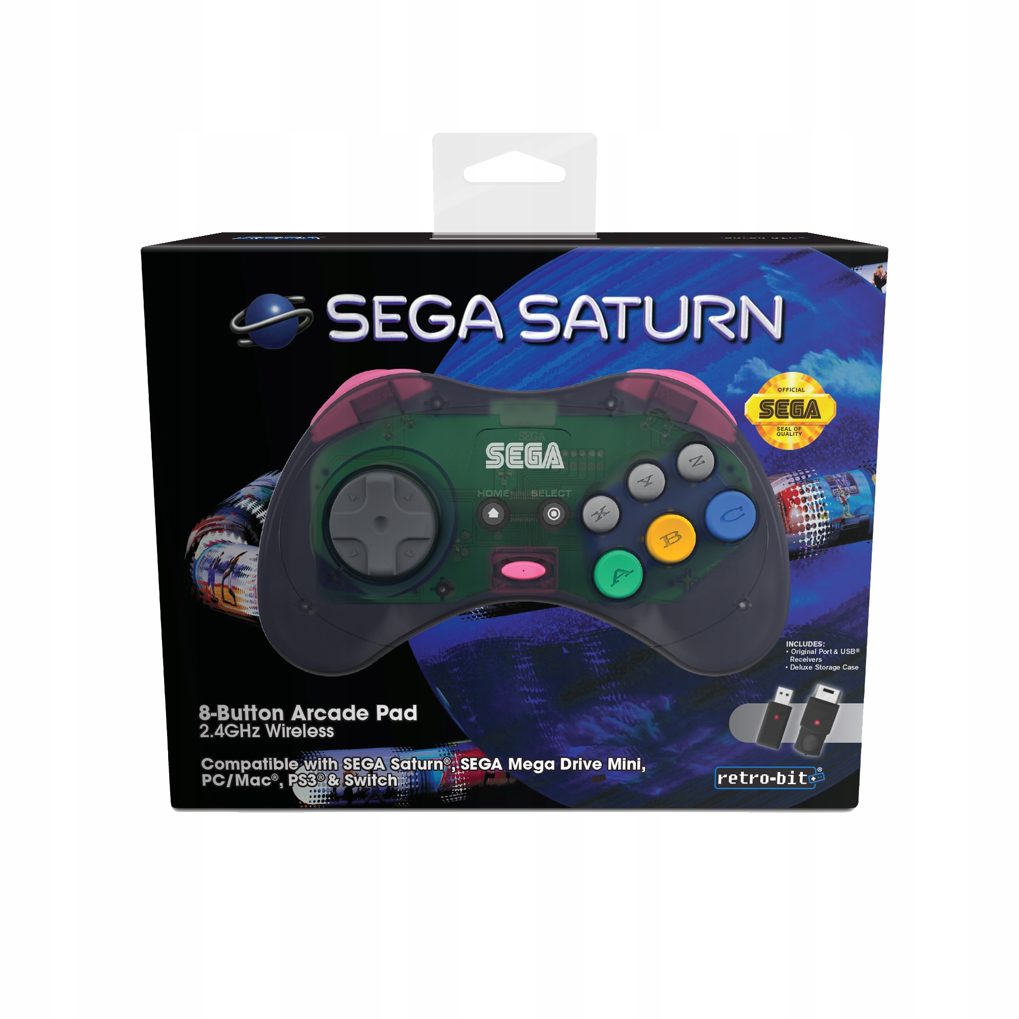 Sega Saturn Grey Pad 2.4GHz Multiplatformní