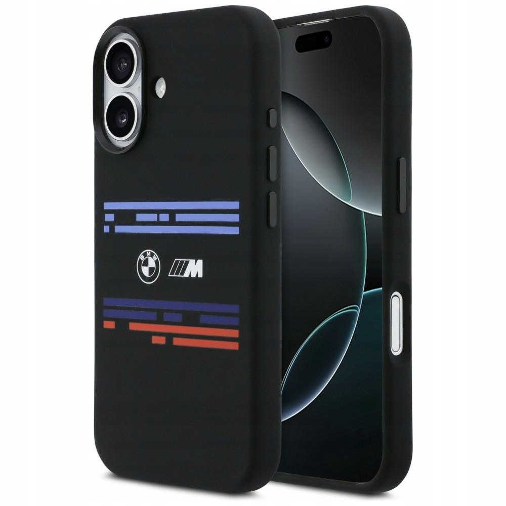 Etui Bmw do iPhone 17, M Silicon Horizontal Line do MagSafe, obudowa, case