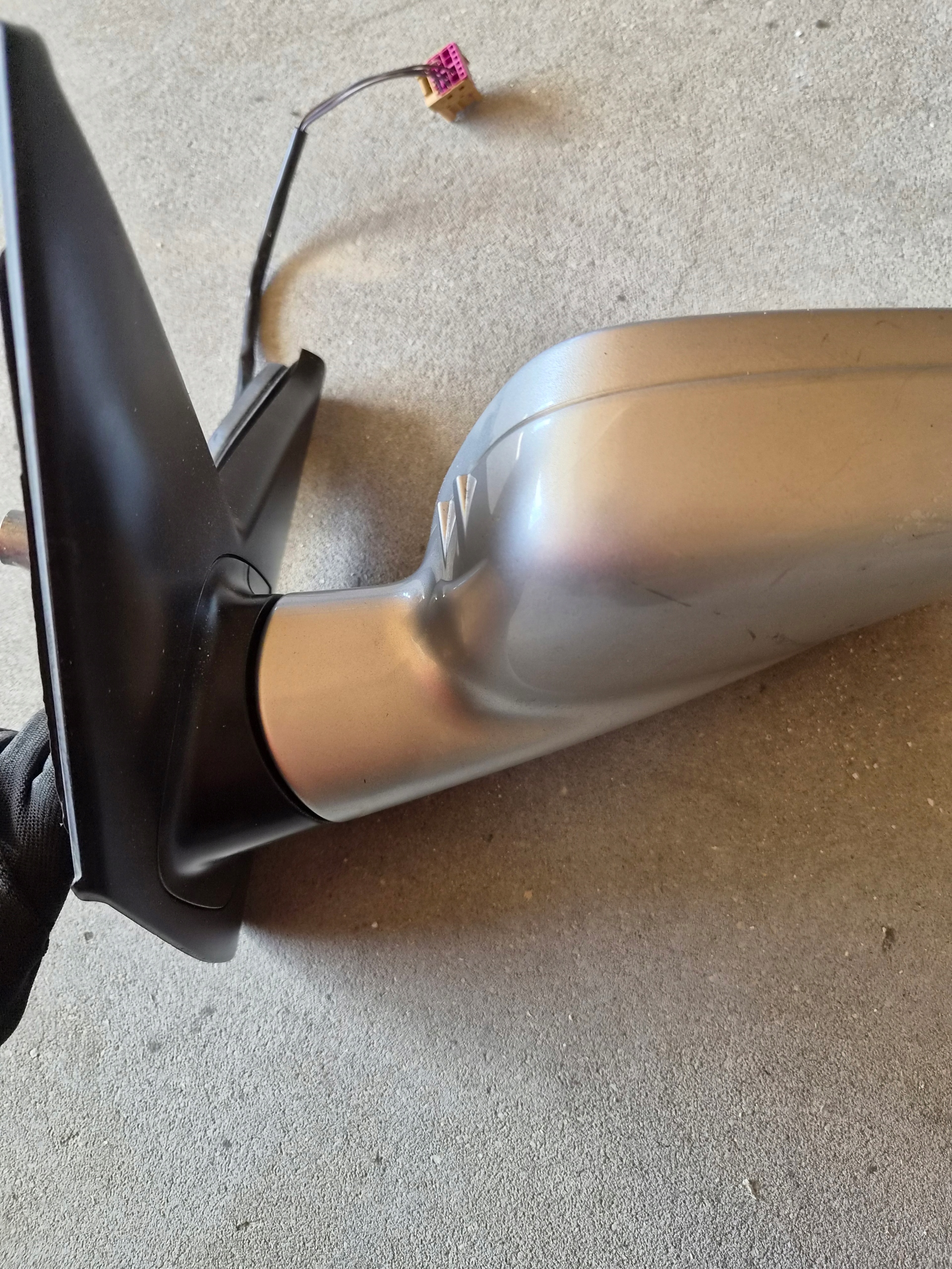 mirror VW T5 left driver´s silver 5 pin grzane