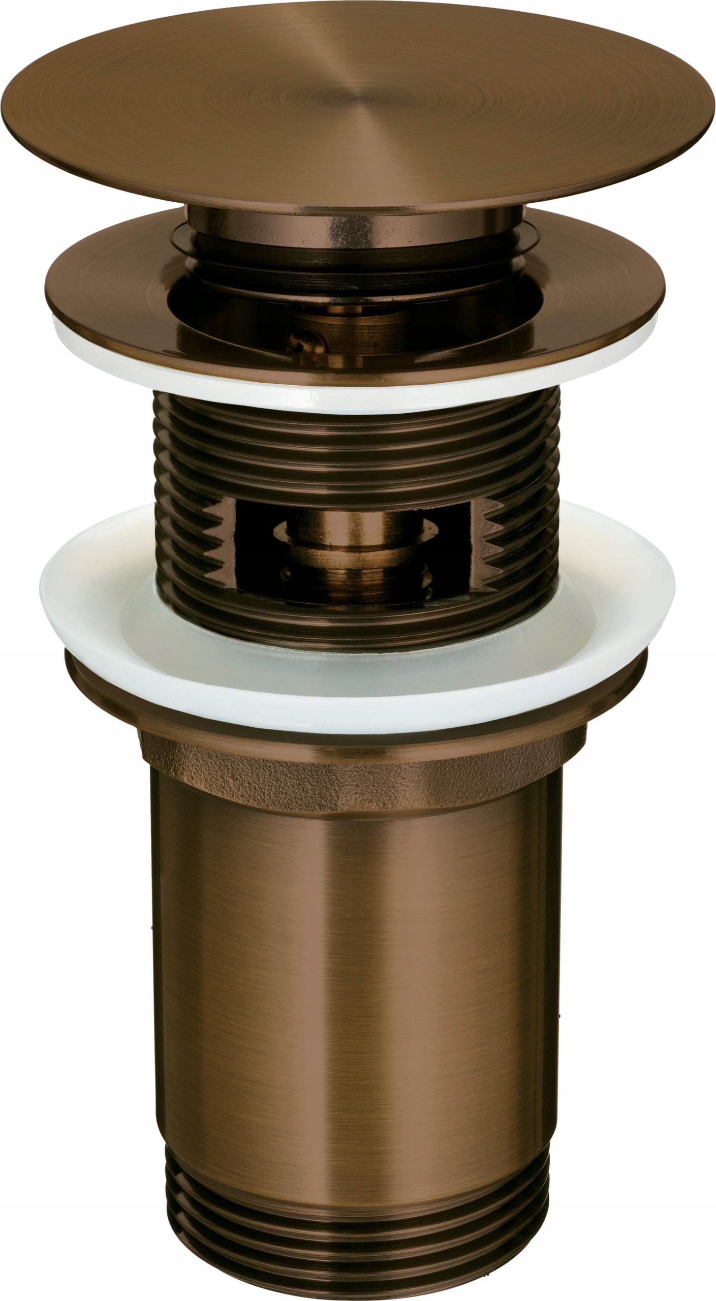 Univerzální zátka Click-Clack pro umyvadlo a bidet, kartáčovaný bronz