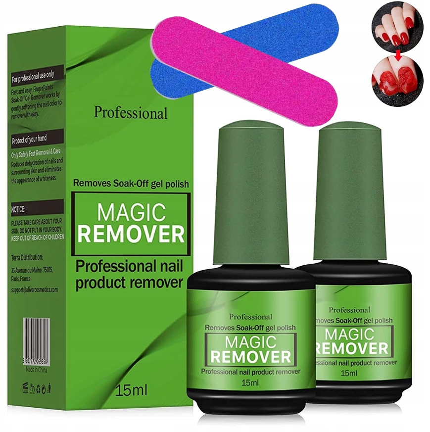 Magic Gel Nail Polish Remover. Odstraňuje gelový Zzq 2×15 ml