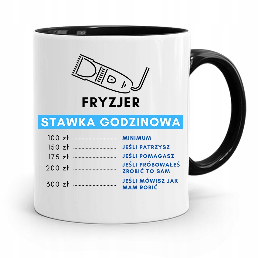 

Kubek Czarny Fryzjera Fryzjerki Stawka Godzinowa