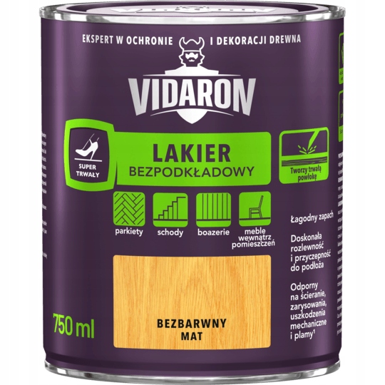 

Vidaron Lakier Bezpodkładowy Do Drewna Mat 0,75